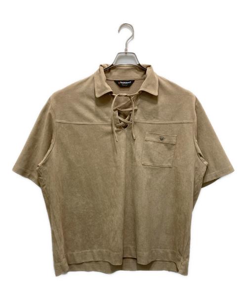 TOWN CRAFT（タウンクラフト）TOWN CRAFT (タウンクラフト) レースアップカットソー ブラウン サイズ:Lの古着・服飾アイテム