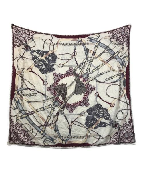 manipuri（マニプリ）manipuri (マニプリ) ウールシルクストール ヘリンボーン織120 アイボリーの古着・服飾アイテム