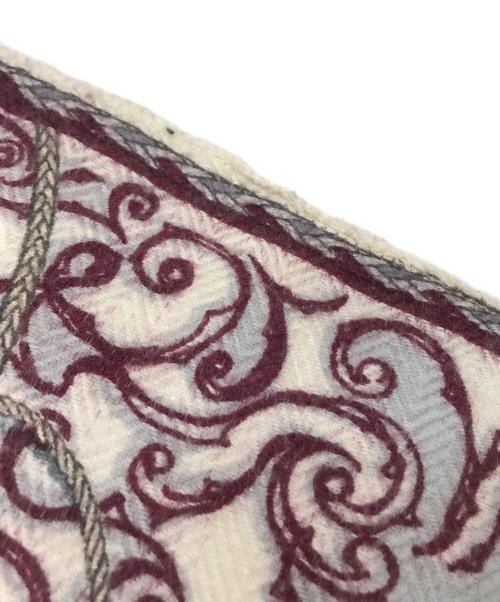 manipuri（マニプリ）manipuri (マニプリ) ウールシルクストール ヘリンボーン織120 アイボリーの古着・服飾アイテム