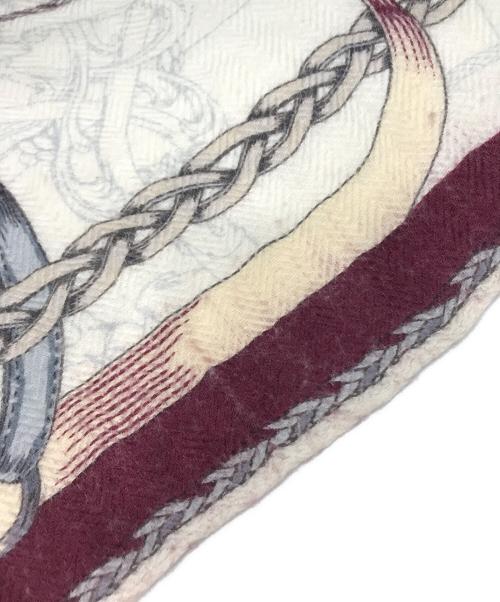 manipuri（マニプリ）manipuri (マニプリ) ウールシルクストール ヘリンボーン織120 アイボリーの古着・服飾アイテム