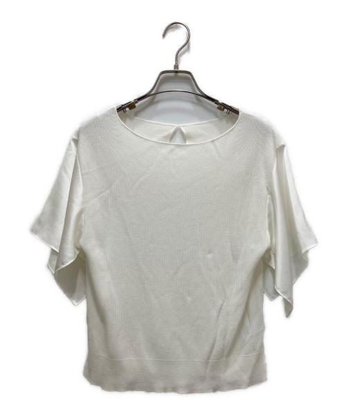 DES PRES（デ プレ）DES PRES (デ プレ) ファブリックコンビ ボートネックプルオーバー ホワイト サイズ:Fの古着・服飾アイテム