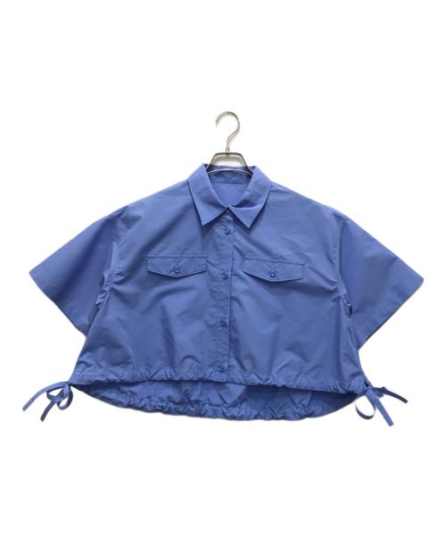 Adam et Rope（アダム エ ロペ）Adam et Rope (アダム エ ロペ) クロップドギャザリングシャツ ブルー サイズ:FREE 未使用品の古着・服飾アイテム
