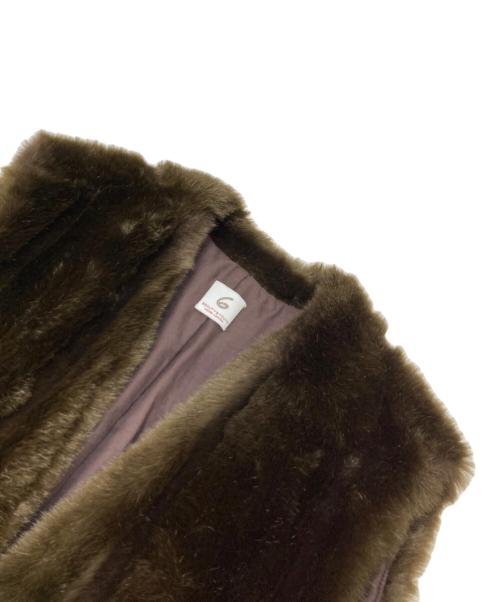 6(ROKU) BEAUTY&YOUTH（ロク ビューティーアンドユース）6(ROKU) BEAUTY&YOUTH (ロク ビューティーアンドユース) FAKE MINK FUR VEST/ベスト ブラウン サイズ:Sの古着・服飾アイテム