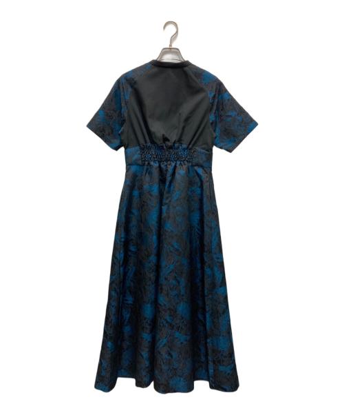 HARE（ハレ）HARE (ハレ) ジャガードキリカエスタンドエリワンピース ブラック×ブルー サイズ:FREEの古着・服飾アイテム