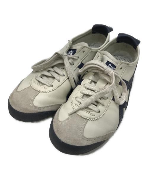 Onitsuka Tiger（オニツカタイガー）Onitsuka Tiger (オニツカタイガー) ローカットスニーカー ベージュ×ネイビー サイズ:25.5cmの古着・服飾アイテム