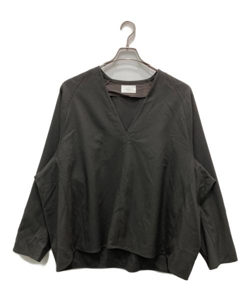 URU（ウル）uru (ウル) WOOL V-NECK SHIRTS ブラウン サイズ:FREEの古着・服飾アイテム