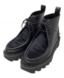 Y's（ワイズ）の古着「SHARK SOLE BOOTS　/　シャークソールブーツ」｜ブラック