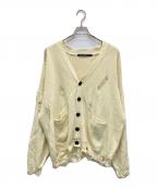 NO ID.ノーアイディー）の古着「ダメージニットV-N-CD カーディガン」｜イエロー