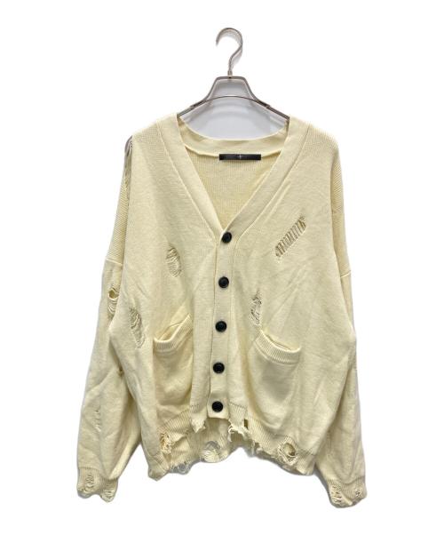 NO ID.（ノーアイディー）NO ID. (ノーアイディー) ダメージニットV-N-CD カーディガン イエロー サイズ:ONEの古着・服飾アイテム