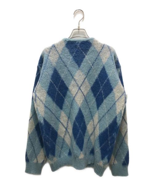 Needles（ニードルズ）Needles (ニードルズ) Mohair Cardigan Argyle(モヘヤ カーディガン アーガイル) スカイブルー サイズ:Mの古着・服飾アイテム