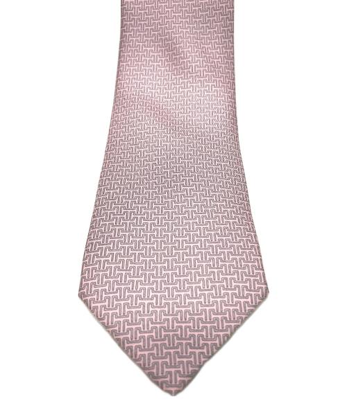 HERMES（エルメス）HERMES (エルメス) cravate twill tie 8　/　クラヴァットツイルタイ 8 ピンク サイズ:不明(実寸参照)の古着・服飾アイテム