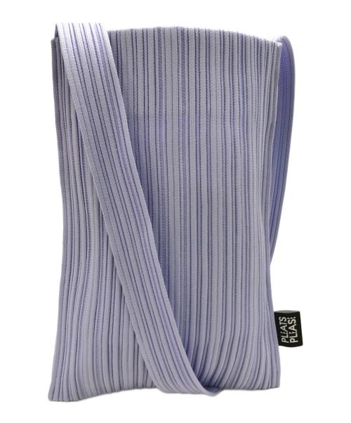 PLEATS PLEASE（プリーツプリーズ）PLEATS PLEASE (プリーツプリーズ) CREPE KNIT BAG ラベンダーの古着・服飾アイテム