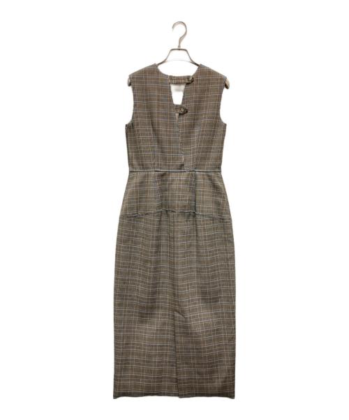 furfur（ファーファー）furfur (ファーファー) ステッチ配色ワンピース ブラウン サイズ:FREEの古着・服飾アイテム
