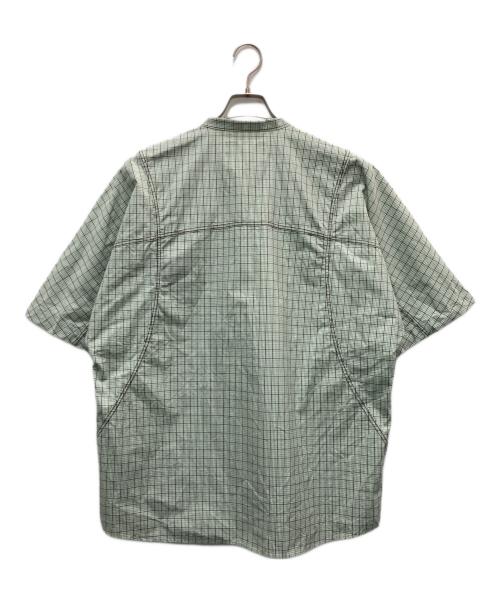 RAJABROOKE（ラジャブルック）rajabrooke (ラジャブルック) バンドカラーシャツ グリーン サイズ:Mの古着・服飾アイテム