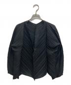 PLEATS PLEASEプリーツプリーズ）の古着「プリーツカーディガン」｜ブラック