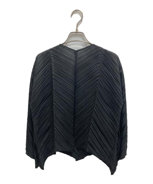 PLEATS PLEASE（プリーツプリーズ）PLEATS PLEASE (プリーツプリーズ) プリーツカーディガン ブラック サイズ:3の古着・服飾アイテム