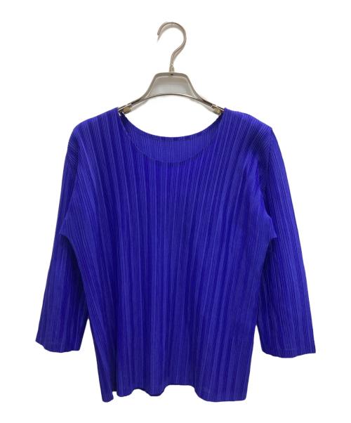 PLEATS PLEASE（プリーツプリーズ）PLEATS PLEASE (プリーツプリーズ) プリーツカットソー ブルー サイズ:3の古着・服飾アイテム
