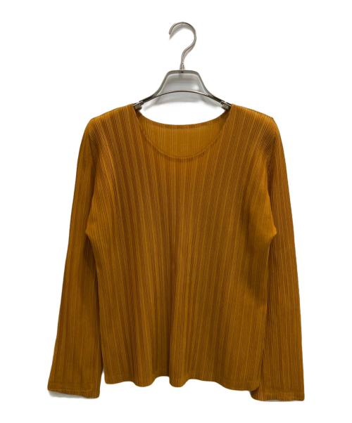 PLEATS PLEASE（プリーツプリーズ）PLEATS PLEASE (プリーツプリーズ) プリーツカットソー ブラウン サイズ:3の古着・服飾アイテム