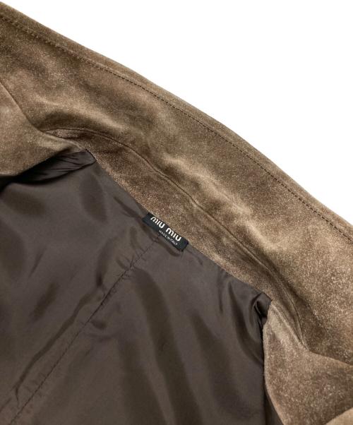 MIU MIU（ミュウミュウ）MIU MIU (ミュウミュウ) スウェードジャケット ベージュ サイズ:48の古着・服飾アイテム