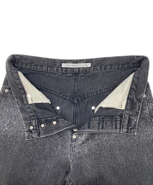 JOHN LAWRENCE SULLIVAN（ジョン ローレンス サリバン）JOHN LAWRENCE SULLIVAN (ジョン ローレンス サリバン) GRADATION FLOC PRINTED DENIM 5POCKET ブラック サイズ:46の古着・服飾アイテム