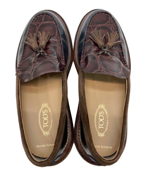 TOD'S（トッズ）TOD'S (トッズ) HENDER SCHEME (エンダースキーマ) マキシ ペブル タッセル モカシン ネイビー サイズ:7の古着・服飾アイテム