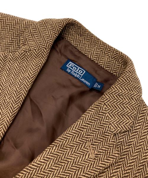 POLO RALPH LAUREN（ポロ・ラルフローレン）POLO RALPH LAUREN (ポロ・ラルフローレン) ヘリンボ-ンテーラードジャケット ブラウン サイズ:Mの古着・服飾アイテム