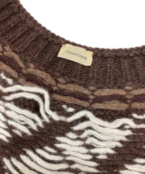 STEFAN COOKE（ステファンクック）stefan cooke (ステファンクック) WOOL FAIR AISLE SPIRAL SCARF ブラウンの古着・服飾アイテム