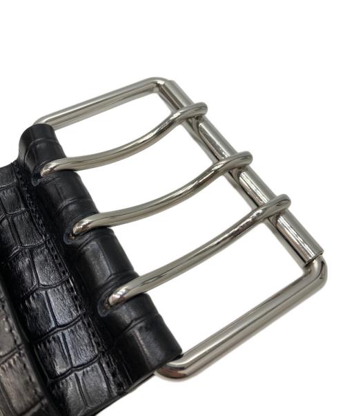 VAQUERA（ヴァケラ）VAQUERA (ヴァケラ) レザービッグベルト ブラックの古着・服飾アイテム