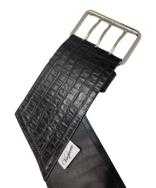 VAQUERA（ヴァケラ）VAQUERA (ヴァケラ) レザービッグベルト ブラックの古着・服飾アイテム