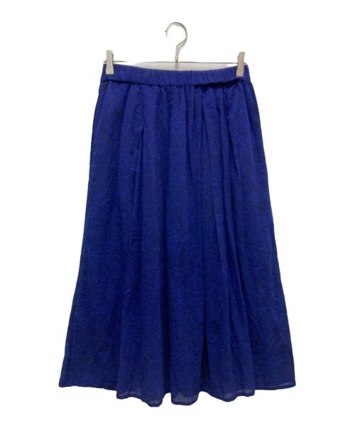 plantation（プランテーション）plantation (プランテーション) 総柄イージースカート ネイビー サイズ:Mの古着・服飾アイテム