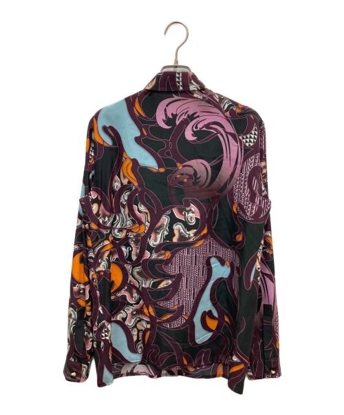 VERSACE（ヴェルサーチェ）VERSACE (ヴェルサーチェ) 総柄シルクシャツ パープル サイズ:40の古着・服飾アイテム