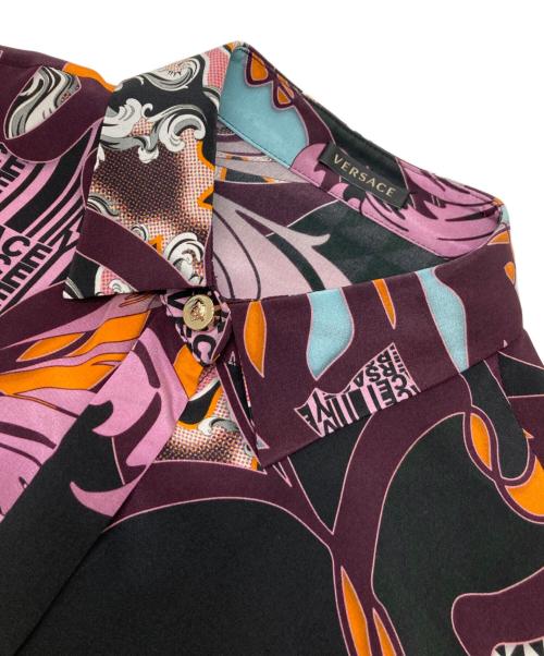 VERSACE（ヴェルサーチェ）VERSACE (ヴェルサーチェ) 総柄シルクシャツ パープル サイズ:40の古着・服飾アイテム