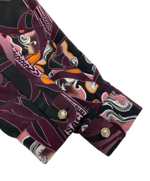 VERSACE（ヴェルサーチェ）VERSACE (ヴェルサーチェ) 総柄シルクシャツ パープル サイズ:40の古着・服飾アイテム