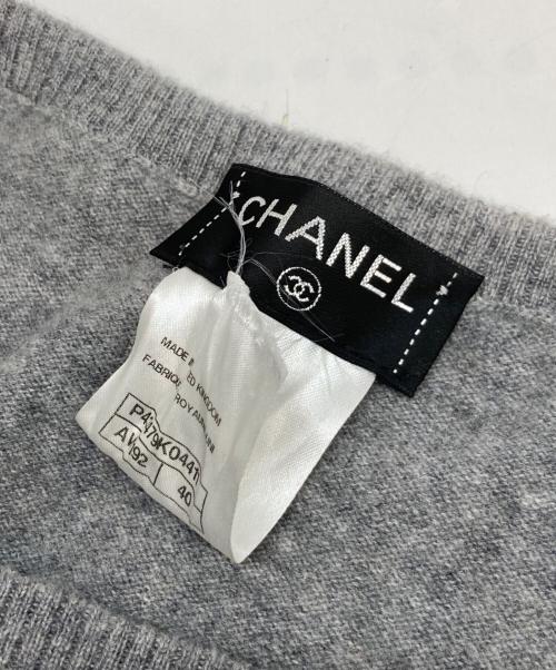 CHANEL（シャネル）CHANEL (シャネル) ココマークボタン ノースリーブカシミヤニットワンピース グレー サイズ:40の古着・服飾アイテム