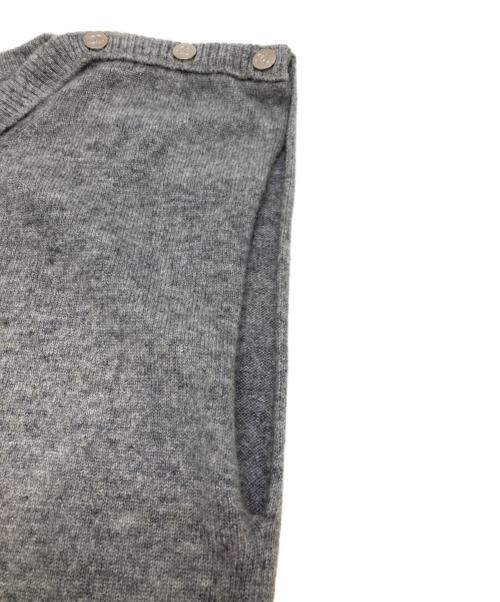 CHANEL（シャネル）CHANEL (シャネル) ココマークボタン ノースリーブカシミヤニットワンピース グレー サイズ:40の古着・服飾アイテム