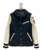 ISAMU KATAYAMA BACKLASHイサムカタヤマ・バックラッシュ）の古着「レザー切替スタジャン」｜ブラック×ホワイト