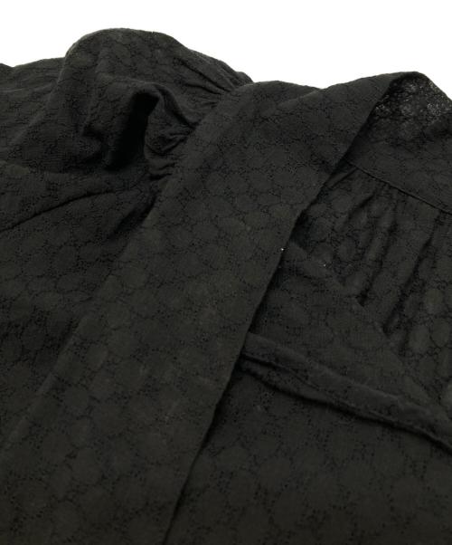 BALLSEY（ボールジィ）BALLSEY (ボールジィ) コットンガーゼエンブロイダリー バックボウタイブラウス ブラック サイズ:36の古着・服飾アイテム