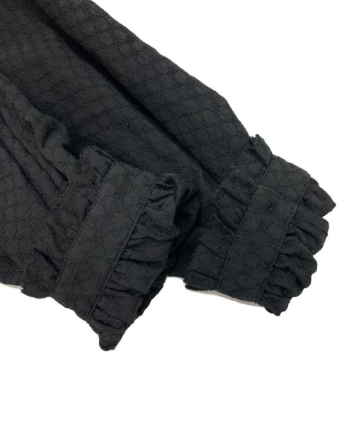 BALLSEY（ボールジィ）BALLSEY (ボールジィ) コットンガーゼエンブロイダリー バックボウタイブラウス ブラック サイズ:36の古着・服飾アイテム