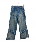 HAREハレ）の古着「コンバートフリンジデニムパンツ」｜ブルー