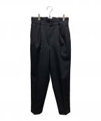 qualiteカリテ）の古着「ダブルタックテーパードパンツ」｜ブラック