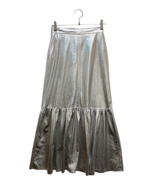 Adam et Rope（アダム エ ロペ）Adam et Rope (アダム エ ロペ) メタリック・ワッシャーナイロンスカート シルバー サイズ:36の古着・服飾アイテム