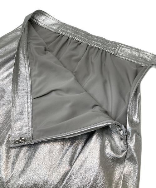 Adam et Rope（アダム エ ロペ）Adam et Rope (アダム エ ロペ) メタリック・ワッシャーナイロンスカート シルバー サイズ:36の古着・服飾アイテム