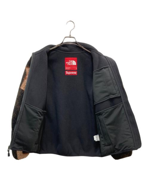 SUPREME（シュプリーム）Supreme (シュプリーム) THE NORTH FACE (ザ ノース フェイス) Bleached Denim Print Fleece Jacket ブラウン サイズ:Sの古着・服飾アイテム