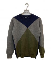 Begg & Co（ベグアンドコー）の古着「カシミヤニット」｜グレー×カーキ