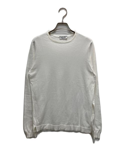 GRAN SASSO（グランサッソ）GRAN SASSO (グランサッソ) 12ゲージソフトコットンクルーネックニット ホワイト サイズ:不明(実寸参照)の古着・服飾アイテム