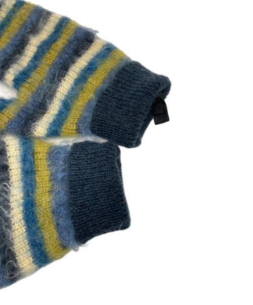 YOKE（ヨーク）YOKE (ヨーク) MOHAIR BORDER MITTENS グリーン×イエローの古着・服飾アイテム