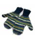 YOKE（ヨーク）の古着「MOHAIR BORDER MITTENS」｜グリーン×イエロー