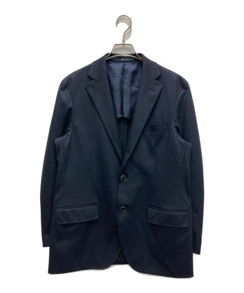 Aquascutum（アクアスキュータム）Aquascutum (アクアスキュータム) TEC.3 Knit Houndstooth Jacket ネイビー サイズ:40の古着・服飾アイテム