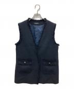 green label relaxingグリーンレーベルリラクシング）の古着「ミックスツイードライク ジレ」｜ネイビー