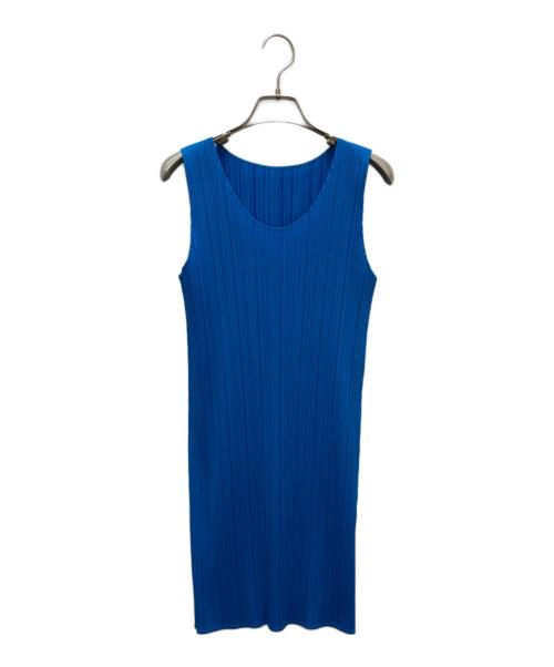 PLEATS PLEASE（プリーツプリーズ）PLEATS PLEASE (プリーツプリーズ) ノースリーブワンピース ブルー サイズ:4の古着・服飾アイテム
